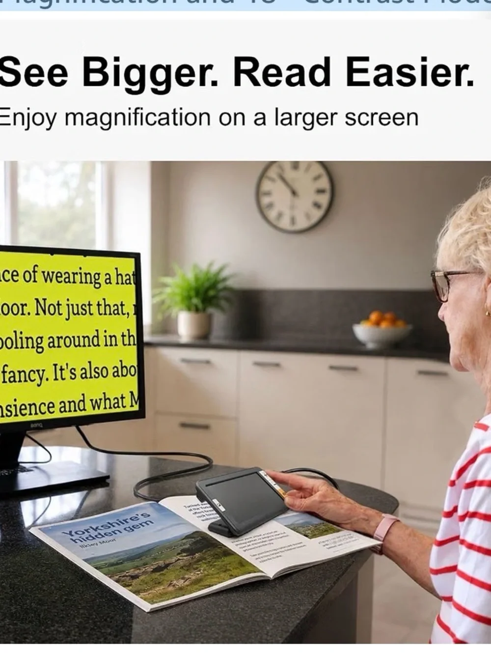 HumanWare Handheld Electronic Magnifier with Stand - Black